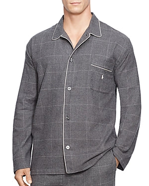 Polo Ralph Lauren Men's Flannel Pajama Top  Charcoal XL