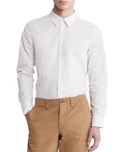 Calvin Klein Mens Slim fit Dress Shirt XL Long Sleeve White Solid
