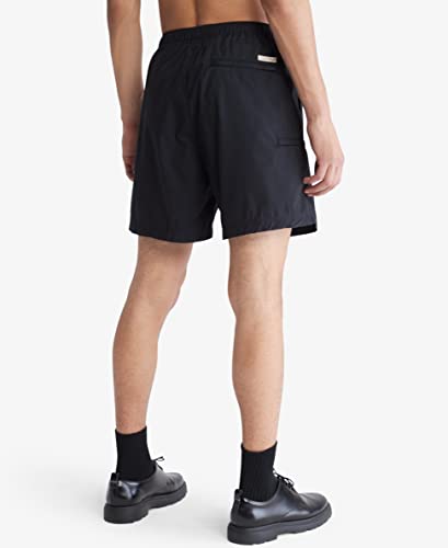 Calvin Klein Mens Poplin Pull on Casual Shorts Black Large