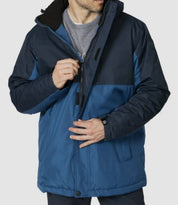 Hawke&Co Mens Blue Colorblocked Heavyweight Parker Mens Small