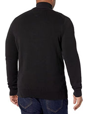 Tommy Hilfiger Men's Quarter-Zip Pullover Sweater XLT XL Tall Black Cotton