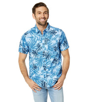 Hurley Mens Regular fit Short Sleeve Button-Up Shirt Small Blue Floral