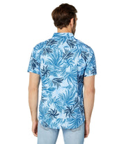 Hurley Mens Regular fit Short Sleeve Button-Up Shirt Medium Blue Floral