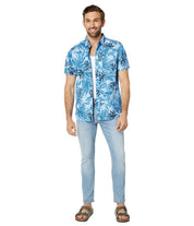 Hurley Mens Regular fit Short Sleeve Button-Up Shirt Medium Blue Floral