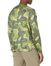 BASS OUTDOOR Men's Camo-Print Crewneck Long-Sleeve Shirt Green XXL 2XL