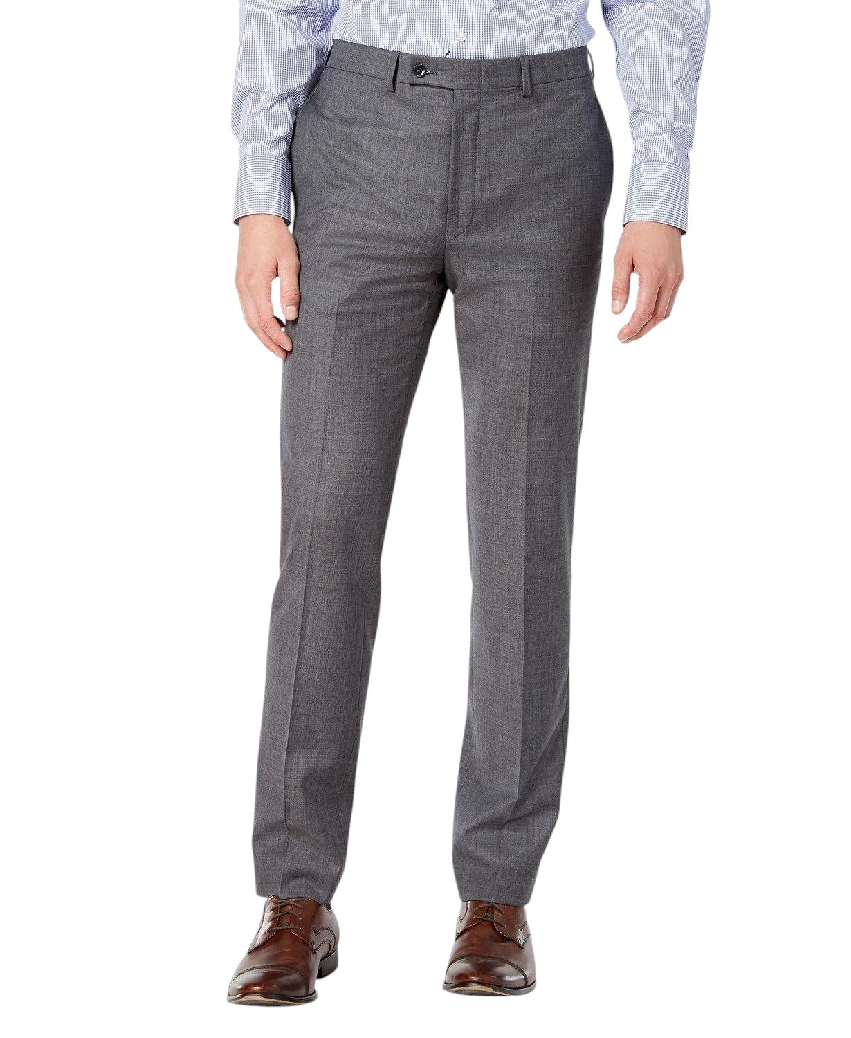 Calvin Klein Mens Slim fit Dress Pants 31 / 32 Grey Solid Wool