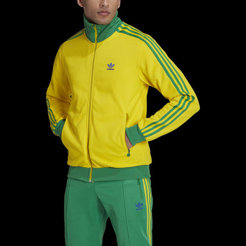 Adidas Men's Beckenbauer Football Nations Zip Track Jacket Medium Yellow Green