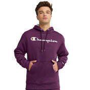 Champion Mens Logo Hoodie Sweatshirt Plum Port Purple XXL 2XL