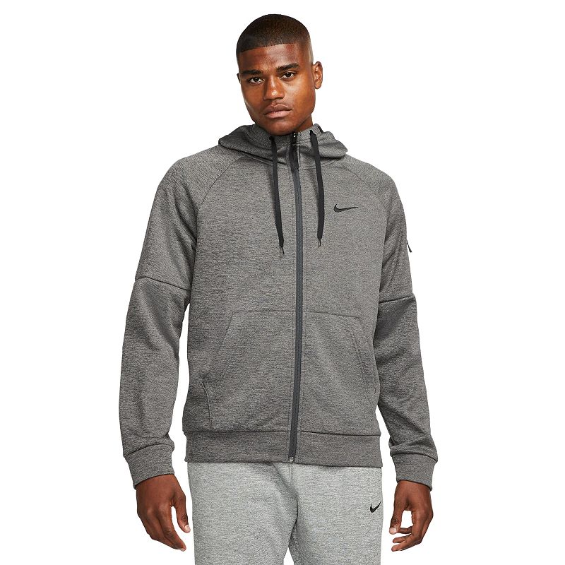 Nike Mens Regular fit Long Sleeve Full Zip Hoodie Sweatshirt LT Grey Solid