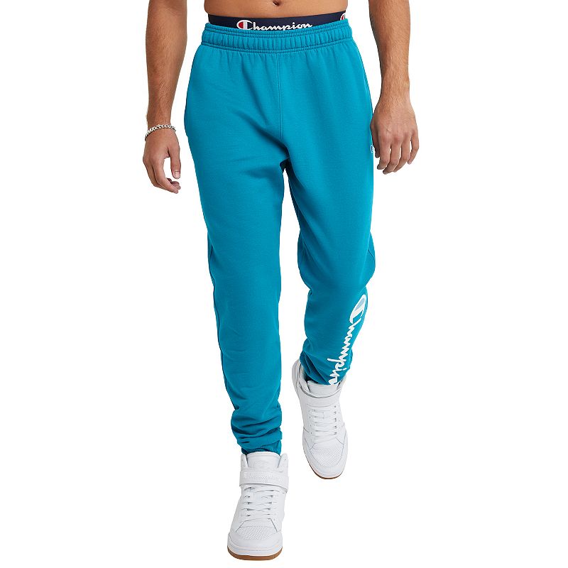 Champion Men's Powerblend Graphic Fleece Joggers Small Bright Green