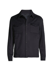 Herno Men's Half-Lined Shirt Jacket in Navy Blue Size 52
