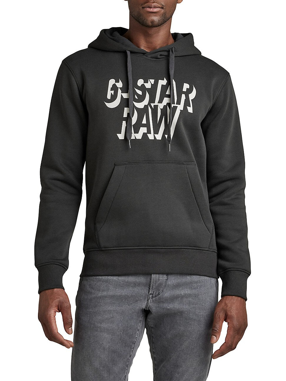 G Star Raw Mens Classic Fit Retro Shadow Logo Graphic Hoodie Sweatshirt Grey 2XL