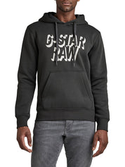 G Star Raw Mens Classic Fit Retro Shadow Logo Graphic Hoodie Sweatshirt Grey 2XL
