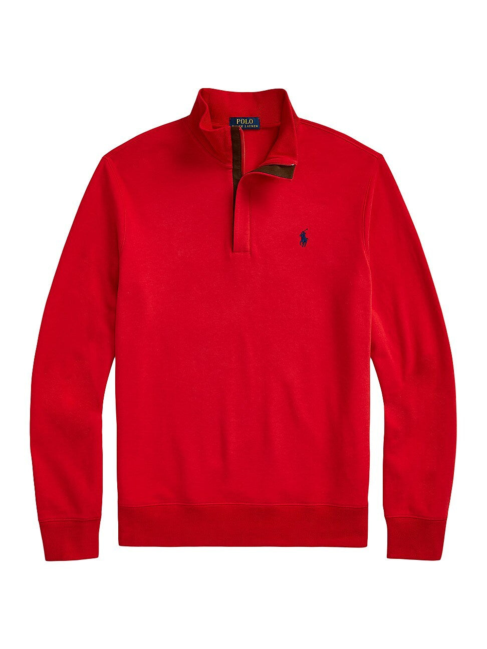 Polo Ralph Lauren Luxury Jersey Quarter-Zip Pullover Sweater Large Red