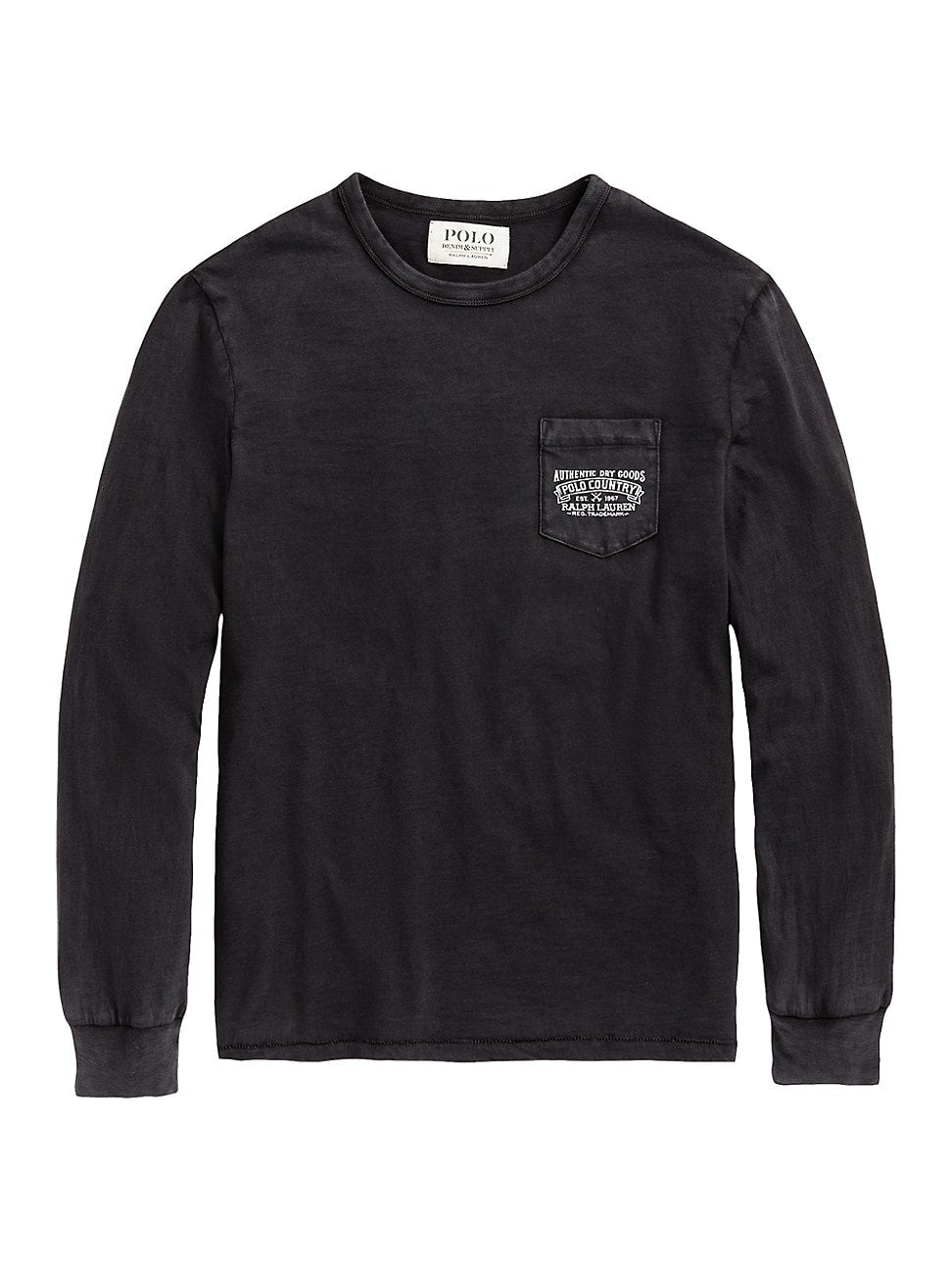 Polo Ralph Lauren Men's Custom Slim Fit Long Sleeve T Shirt Black Small