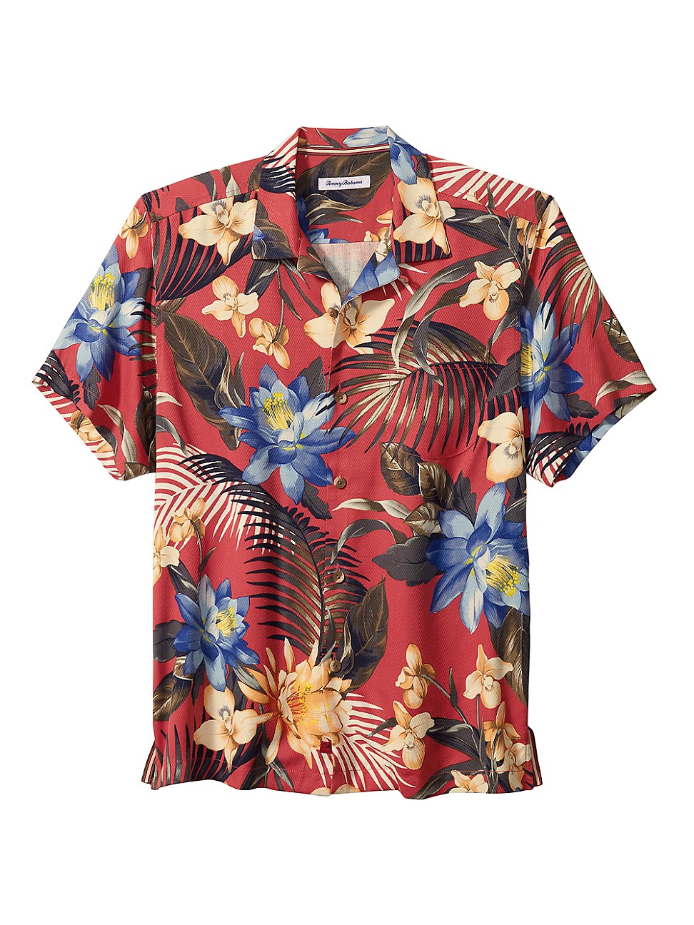 Tommy Bahama Men's Red Silk Camp Shirt Xl