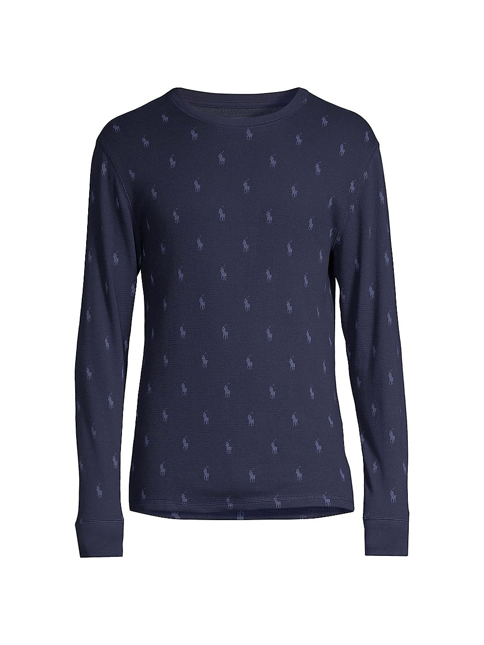 Polo Ralph Lauren Men's Waffle Knit Long Sleeve Pajama Shirt Navy Blue Small