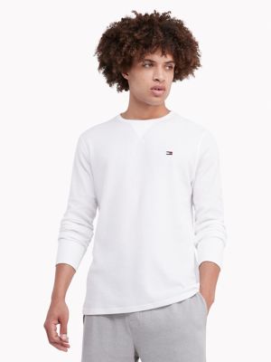 Tommy Hilfiger Men's Thermal Long Sleeve  Pajama T Shirt  White XXL