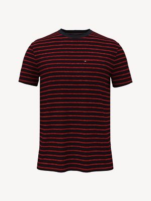 Tommy Hilfiger Men's Red Stripe Pocket T shirt Xs