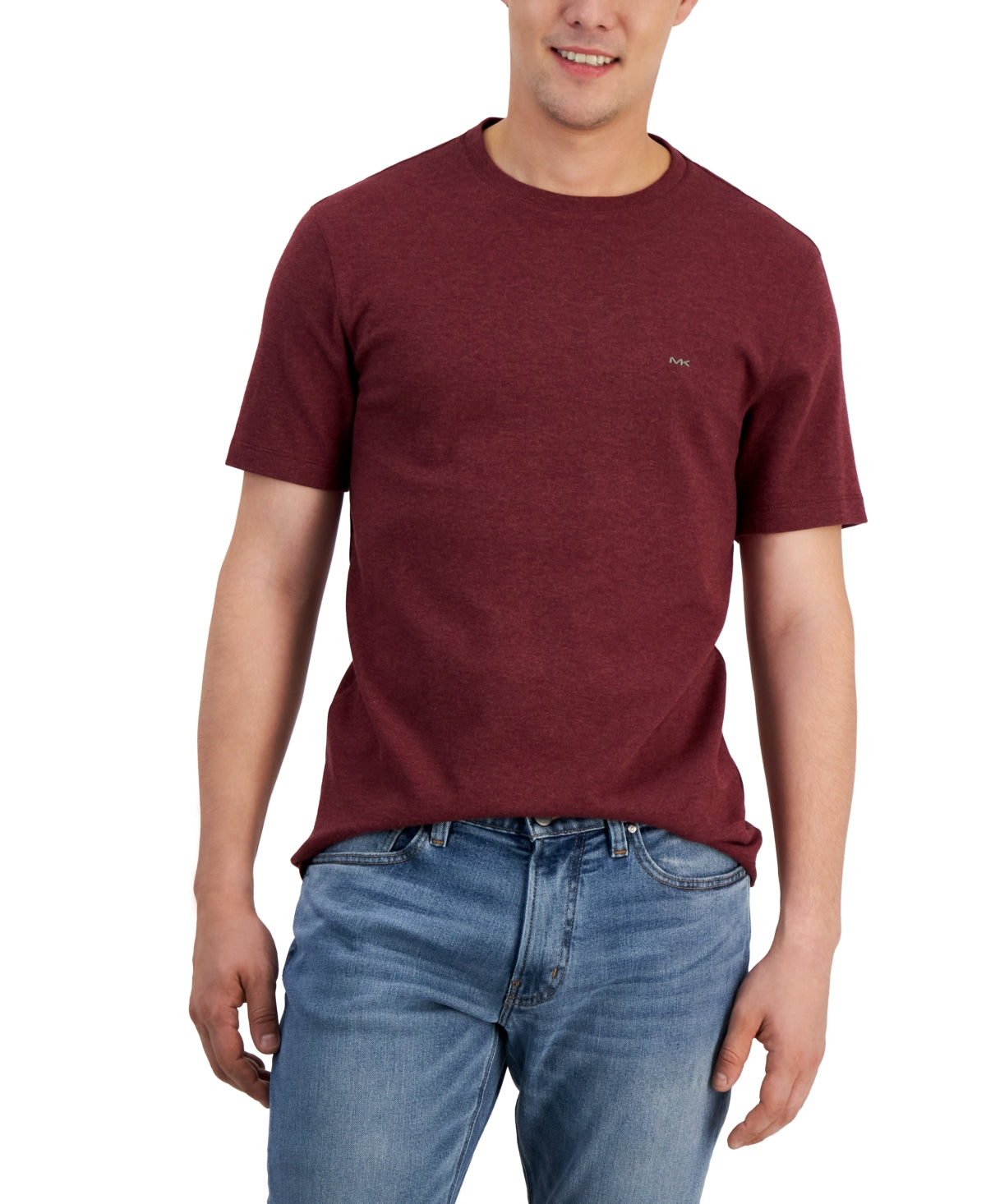 Michael Kors Men's Crewneck Short Sleeve T Shirt Merlot Red  Small