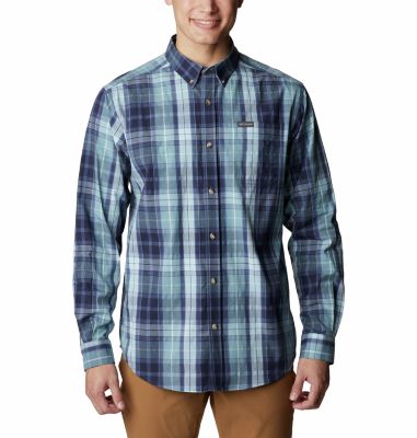 Columbia Men Rapid Rivers II Long Sleeve Shirt Blue Medium