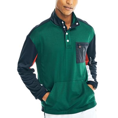 Nautica Mens Competition Colorblocked Long Sleeve Shirt Tidal Green 3XL