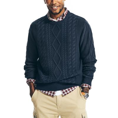 Nautica Men's Dark Blue Cotton Crewneck Sweater Small