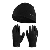 NIke Mens Regular Fit Fleece Hat and Gloves Set Black Large
