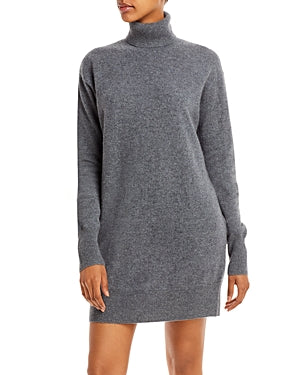 AQUA Womens Cashmere Turtleneck 100% Cashmere Dress Size Medium Grey