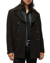 John Varvatos Mens Carlos Vintage Wool Slim Coat Peacoat EU 54 US 44 Black