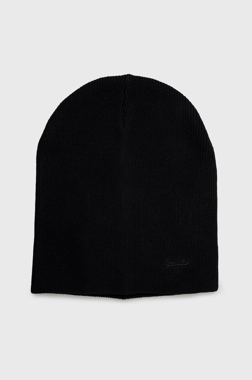Superdry Mens Organic Cotton Beanie  Black  One Size