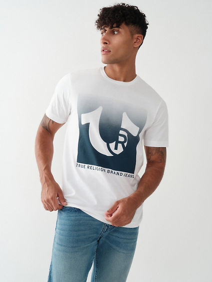 True Religion Mens Short Sleeve T Shirt Optic White XL