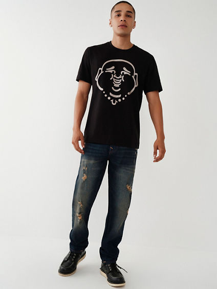True Religion Mens Short Sleeve T Shirt Jet Black S Small