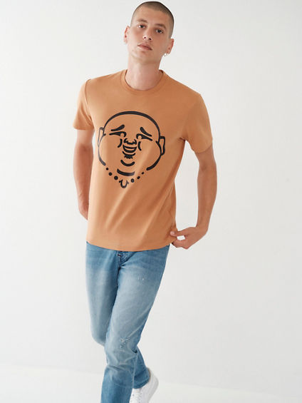 True Religion Men's Glossy Buddha Tshirt Xl Brown