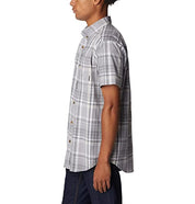 Columbia Men's Rapid Rivers Plaid Short Sleeve Button Down Shirt Gray 2X