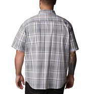 Columbia Mens Short Sleeve Button Down Shirt Grey Rapid Rivers Plaid  Grey XXL