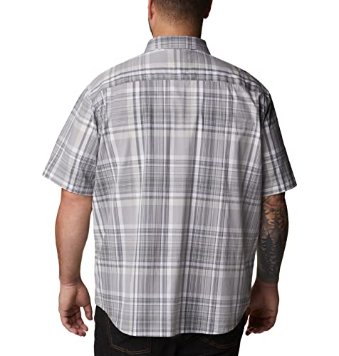 Columbia Men's Rapid Rivers Plaid Short Sleeve Button Down Shirt Gray 2X