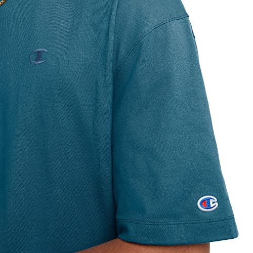 Champion Mens Cotton Jersey Short Sleeve T-Shirt Turq Green Small