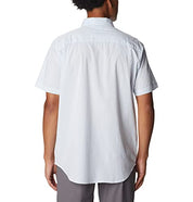 COLUMBIA Men's Rapid Rivers Short Sleeve Shirt Plaid White Medium