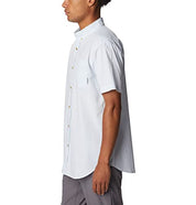 COLUMBIA Men's Rapid Rivers Short Sleeve Shirt Plaid White Medium