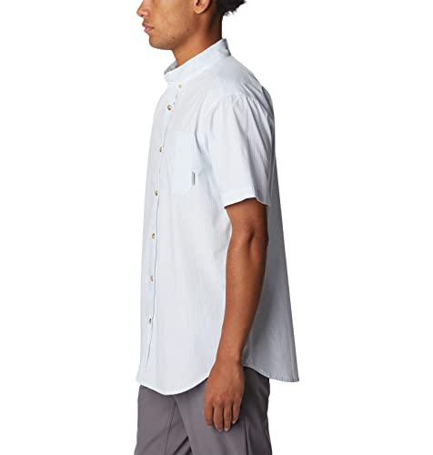 COLUMBIA Men's Rapid Rivers Short Sleeve Shirt Plaid White Medium