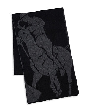 Polo Ralph Lauren Big Pony Wool Blend Jacquard Scarf ONE SIZE