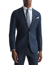 REISS Mens Slim Fit Sharkskin Blazer Sport Coat 44R Navy Blue