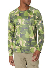 BASS OUTDOOR Mens Camo Crewneck Long Sleeve Shirt Woodbine Green XL