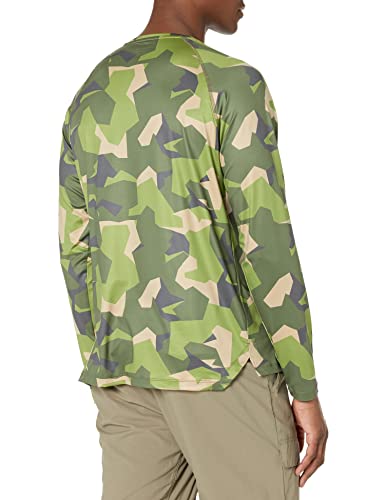 BASS OUTDOOR Mens Camo Crewneck Long Sleeve Shirt Woodbine Green XL