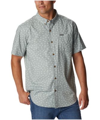 Columbia Men's Rapid Rivers Short Sleeve Button Down Shirt Metal Camp Small