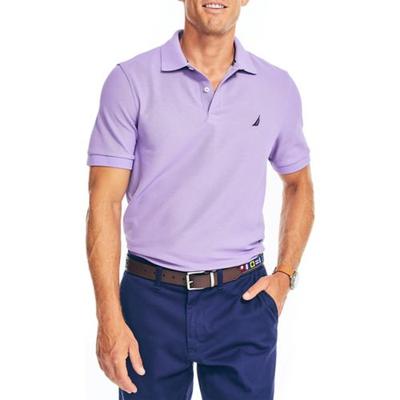 Nautica Men's Classic Fit Short Sleeve Polo Shirt Chalk Violet Purple Large
