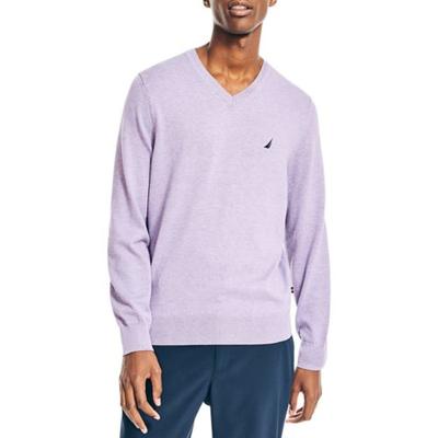 Nautica Men's Lightweight Knit V Neck Sweater Violet Purple XXL