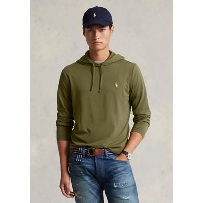 Polo Ralph Lauren Men's Jersey Hooded T Shirt Dark Sage Green Small