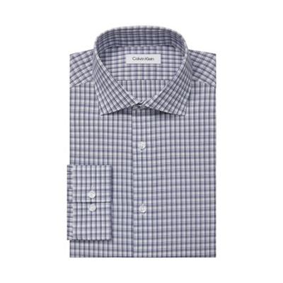 Calvin Klein Men's Slim Fit Button Down Dress Shirt Prussian Blue 16 34/35